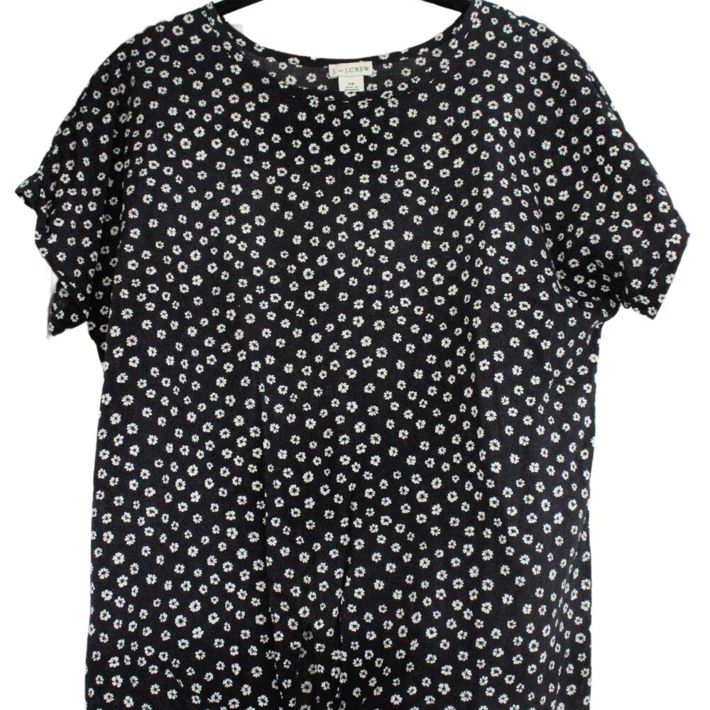 CLEARANCE! J Crew Top- Women's Small Blue Floral with Tie Front